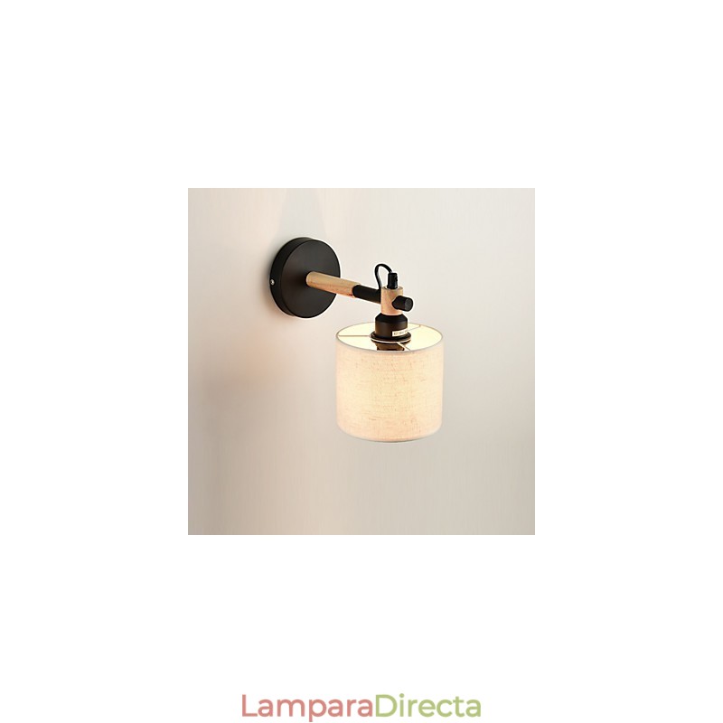 Aplique de pared de tela moderno contemporáneo con luz ambiental