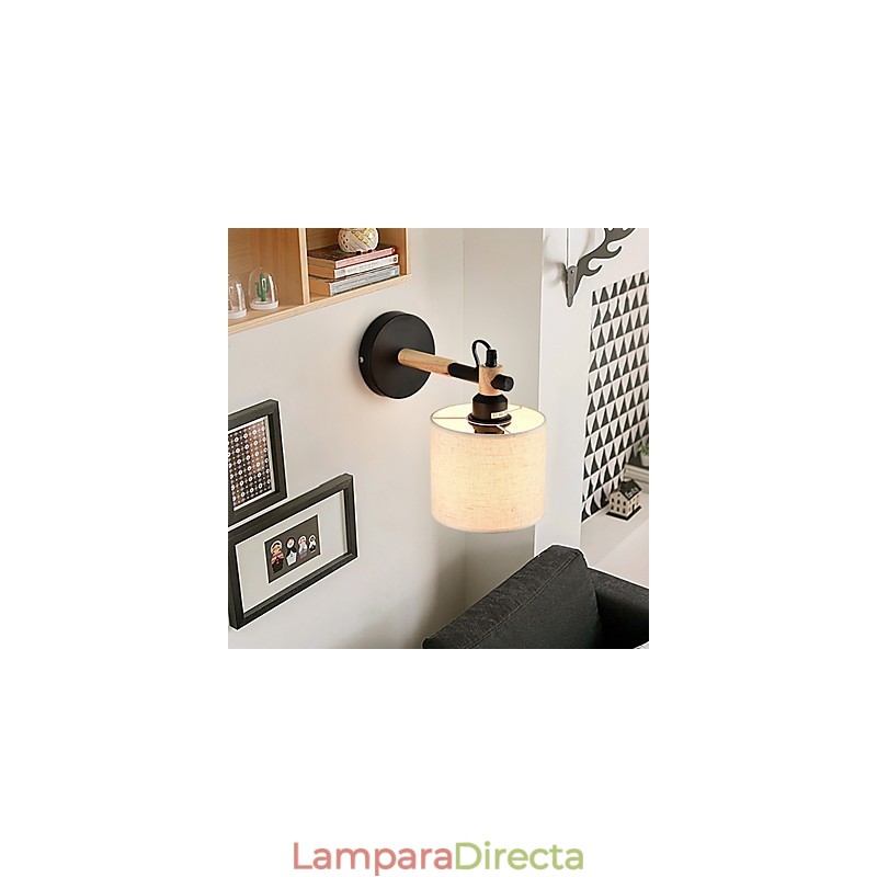 Aplique de pared de tela moderno contemporáneo con luz ambiental