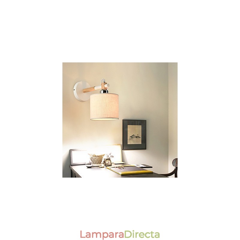 Aplique de pared de tela moderno contemporáneo con luz ambiental