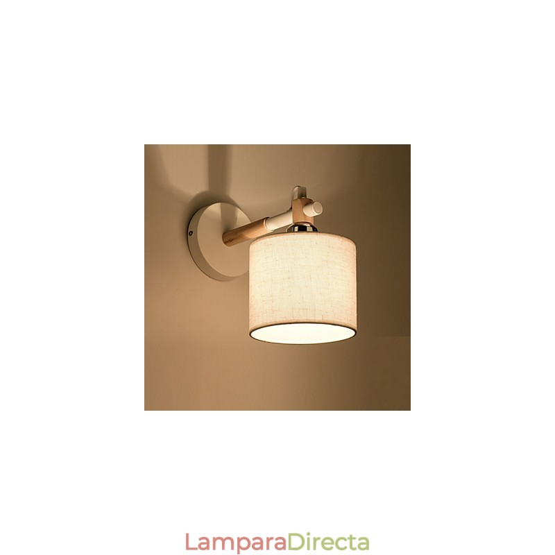 Aplique de pared de tela moderno contemporáneo con luz ambiental
