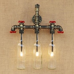 Apliques de pared con luz ambiental de bronce antiguo estilo campestre vintage