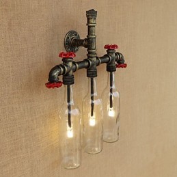 Apliques de pared con luz ambiental de bronce antiguo estilo campestre vintage