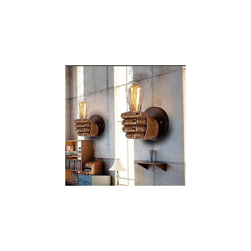 Lámpara de pared de cafetería industrial tipo loft, lámpara de pared de resina, estilo antiguo, vintage, retro, con pintura, para apliques de pared con luz ambiental de estilo mini.