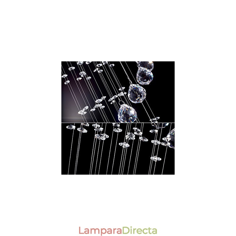 Lámpara colgante de cristal, 5 luces, plateada, transparente, K9, con forma de hélice, para techo.