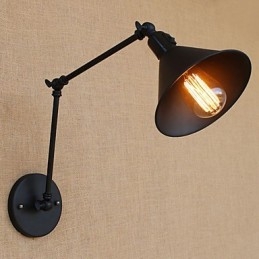 Lámpara de brazo oscilante estilo mini con protección ocular y luz descendente con pintura retro campestre