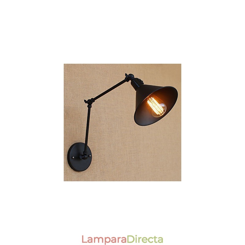 Lámpara de brazo oscilante estilo mini con protección ocular y luz descendente con pintura retro campestre
