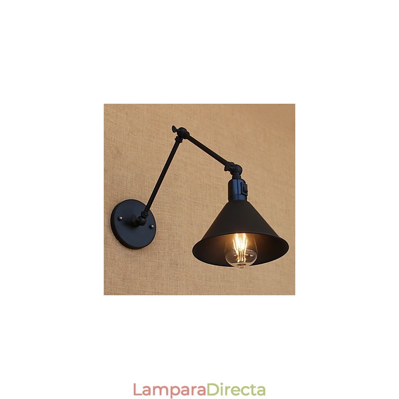 Lámpara de brazo oscilante estilo mini con protección ocular y luz descendente con pintura retro campestre