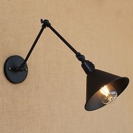 Lámpara de brazo oscilante estilo mini con protección ocular y luz descendente con pintura retro campestre