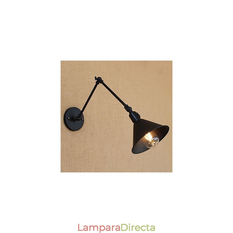 Lámpara de brazo oscilante estilo mini con protección ocular y luz descendente con pintura retro campestre