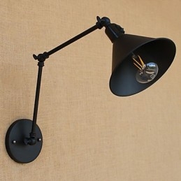 Lámpara de brazo oscilante estilo mini con protección ocular y luz descendente con pintura retro campestre