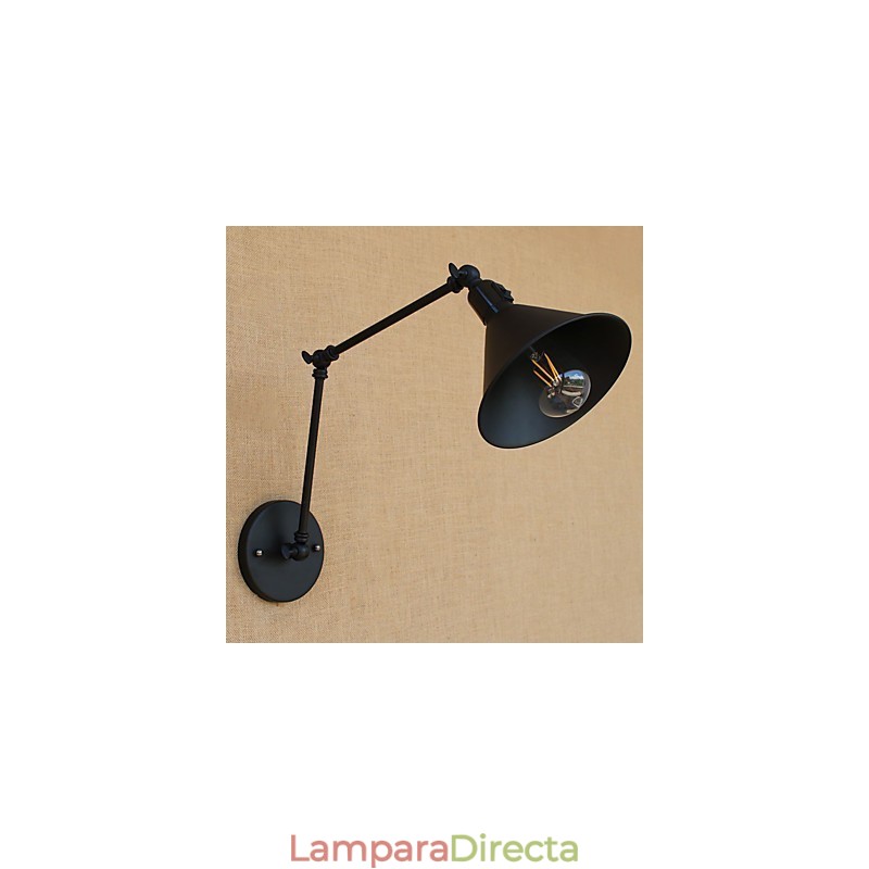 Lámpara de brazo oscilante estilo mini con protección ocular y luz descendente con pintura retro campestre