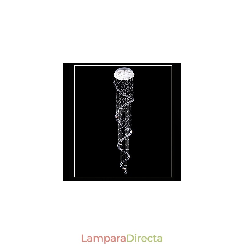 Lámpara colgante de cristal, 5 luces, plateada, transparente, K9, con forma de hélice, para techo.