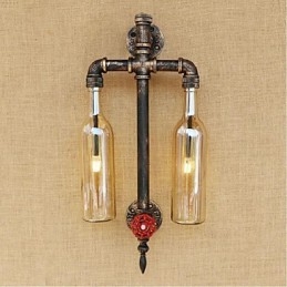 Lámpara de pared de hierro con interruptor para restaurante, bar, pipa de agua, botella de vino, ámbar