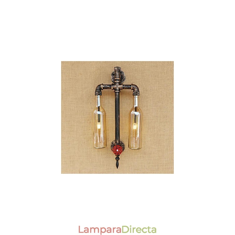 Lámpara de pared de hierro con interruptor para restaurante, bar, pipa de agua, botella de vino, ámbar