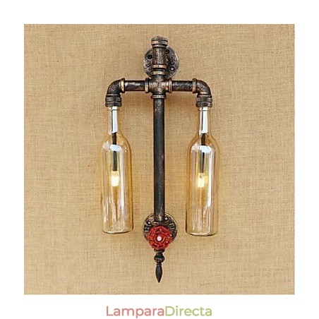 Lámpara de pared de hierro con interruptor para restaurante, bar, pipa de agua, botella de vino, ámbar Lámpara de pared de hierro con interruptor para restaurante, bar, pipa de agua, botella de vino, ámbar