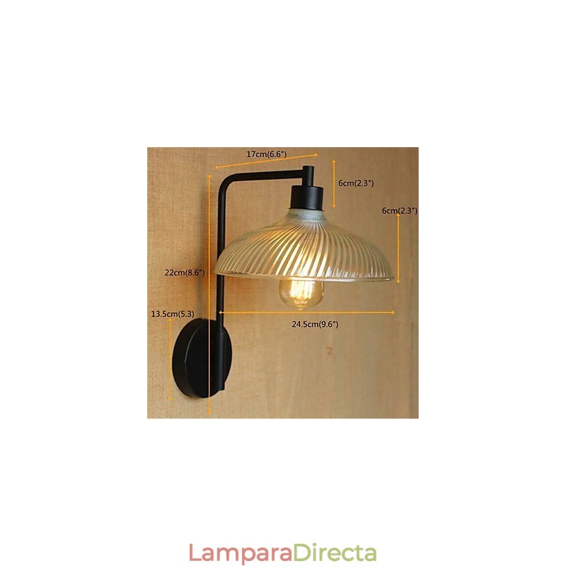 Lámpara de ambiente de brazo oscilante con acabado rústico de óxido negro estilo Lodge Country.