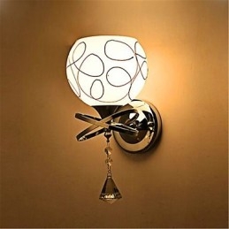 Lámpara de noche para dormitorio de hotel, moderna lámpara de pared de cristal minimalista
