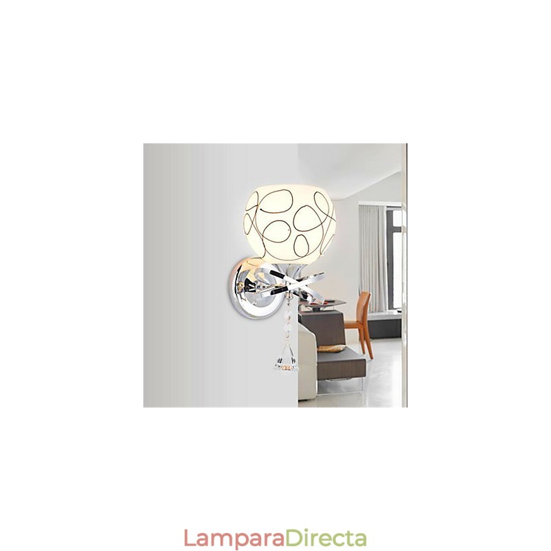 Lámpara de noche para dormitorio de hotel, moderna lámpara de pared de cristal minimalista