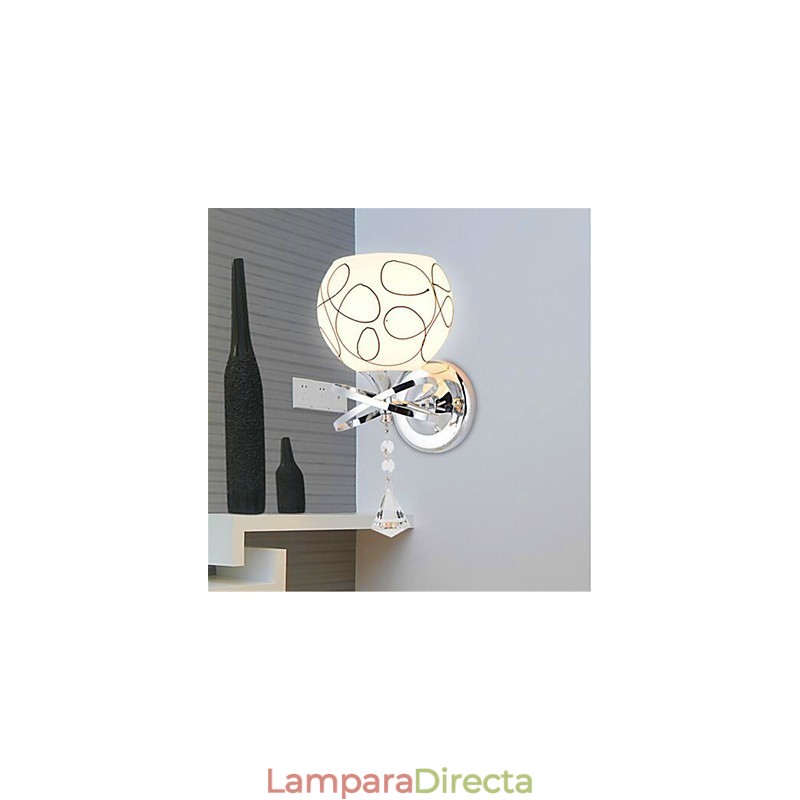 Lámpara de noche para dormitorio de hotel, moderna lámpara de pared de cristal minimalista