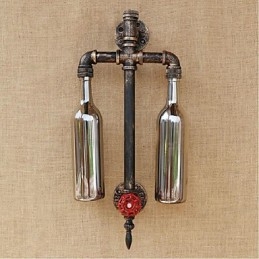 Lámpara de pared con interruptor, estilo americano, para restaurante, bar, pipa de agua, botella de vino, color gris