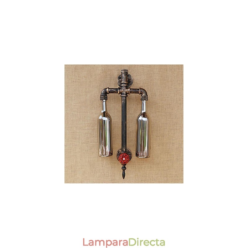 Lámpara de pared con interruptor, estilo americano, para restaurante, bar, pipa de agua, botella de vino, color gris