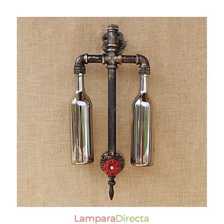 Lámpara de pared con interruptor, estilo americano, para restaurante, bar, pipa de agua, botella de vino, color gris Lámpara de pared con interruptor, estilo americano, para restaurante, bar, pipa de agua, botella de vino, color gris