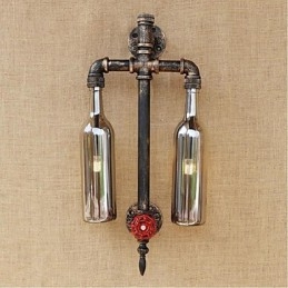 Lámpara de pared con interruptor, estilo americano, para restaurante, bar, pipa de agua, botella de vino, color gris