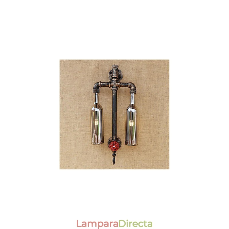 Lámpara de pared con interruptor, estilo americano, para restaurante, bar, pipa de agua, botella de vino, color gris