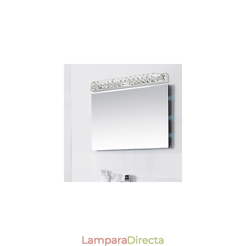 Lámpara de espejo larga de alta calidad para baño, lámpara de pared de metal y cristal.