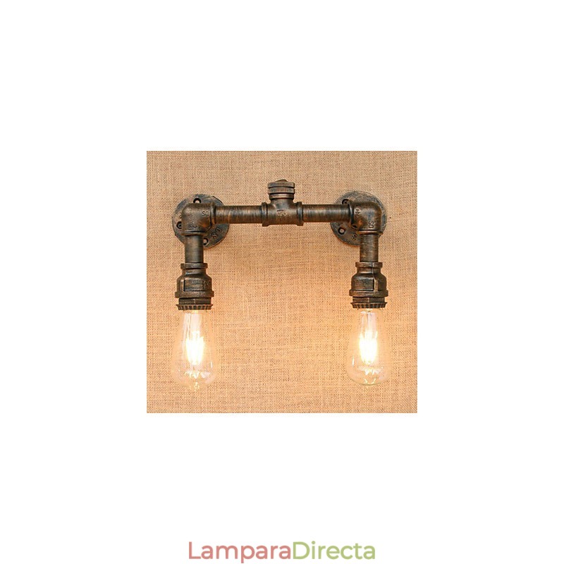 Apliques de pared con luz ambiental de estilo rústico de cabaña con pintura campestre