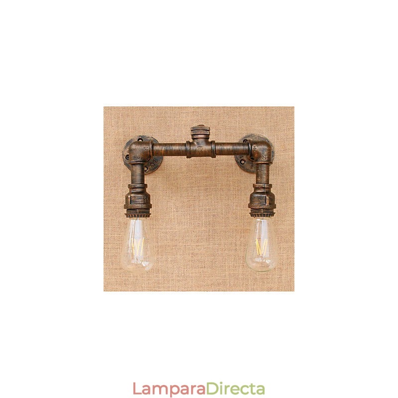Apliques de pared con luz ambiental de estilo rústico de cabaña con pintura campestre