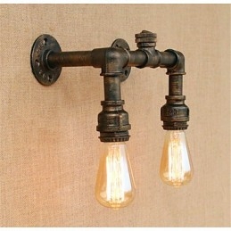 Apliques de pared con luz ambiental de estilo rústico de cabaña con pintura campestre