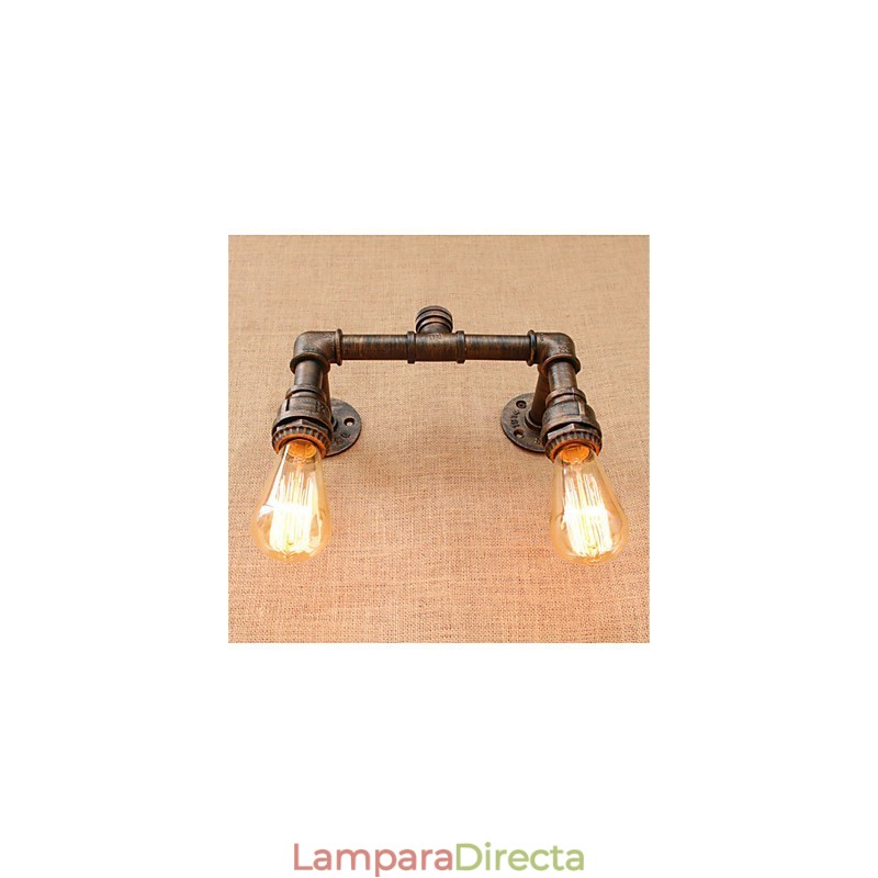 Apliques de pared con luz ambiental de estilo rústico de cabaña con pintura campestre