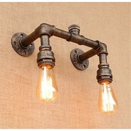 Apliques de pared con luz ambiental de estilo rústico de cabaña con pintura campestre