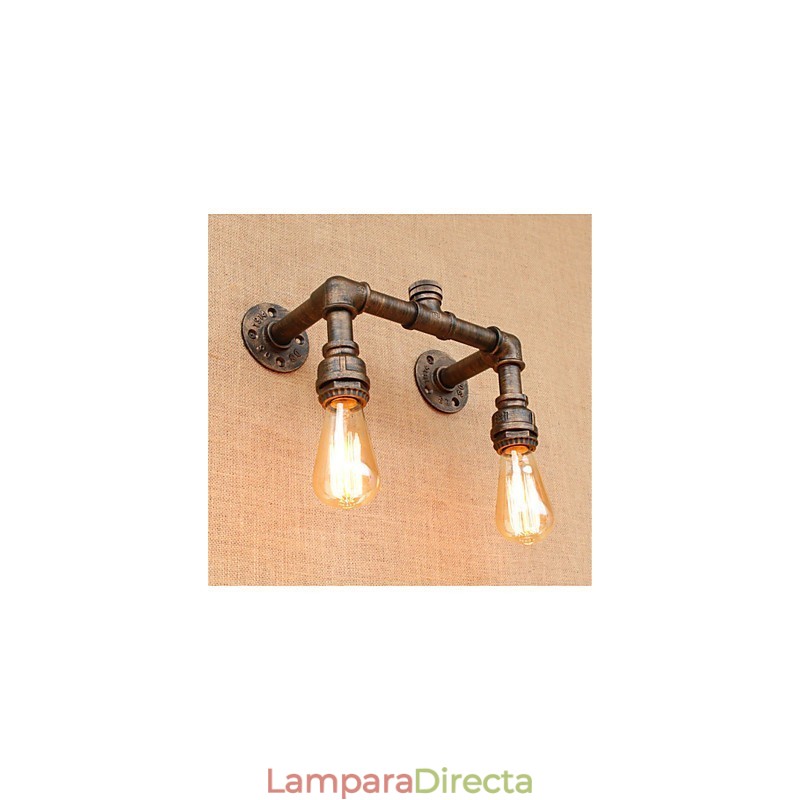 Apliques de pared con luz ambiental de estilo rústico de cabaña con pintura campestre