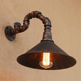 Apliques de pared con luz ambiental con acabado rústico de óxido negro estilo Lodge Country