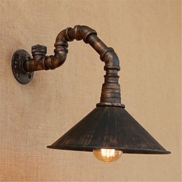 Apliques de pared con luz ambiental con acabado rústico de óxido negro estilo Lodge Country
