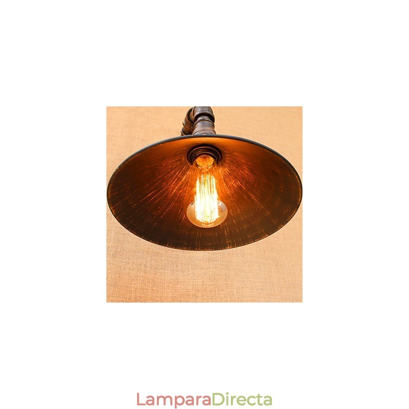 Apliques de pared con luz ambiental con acabado rústico de óxido negro estilo Lodge Country