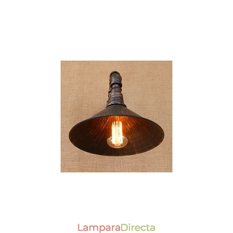 Apliques de pared con luz ambiental con acabado rústico de óxido negro estilo Lodge Country