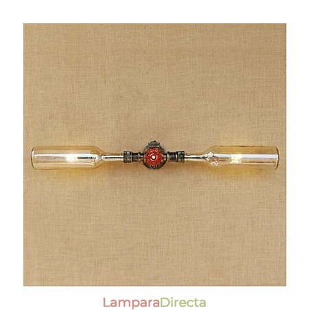 Lámpara de pared estilo retro americano con diseño de viento y botella de agua, estilo industrial creativo, color ámbar Lámpara de pared estilo retro americano con diseño de viento y botella de agua, estilo industrial creativo, color ámbar