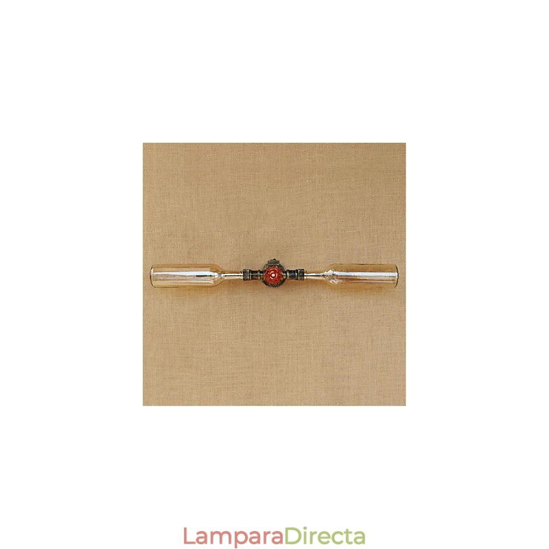 Lámpara de pared estilo retro americano con diseño de viento y botella de agua, estilo industrial creativo, color ámbar