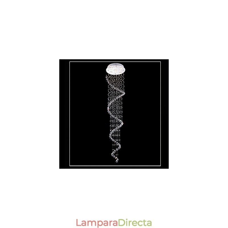 Lámpara colgante de cristal, 5 luces, plateada, transparente, K9, con forma de hélice, para techo.