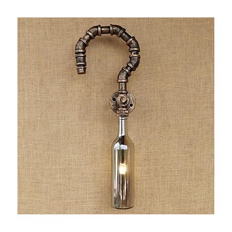 Lámpara de pared estilo retro americano con diseño de botella de agua, estilo industrial creativo, color gris Lámpara de pared estilo retro americano con diseño de botella de agua, estilo industrial creativo, color gris