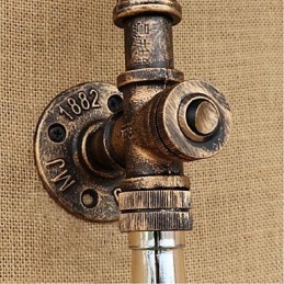 Lámpara de pared estilo retro americano con diseño de botella de agua, estilo industrial creativo, color gris