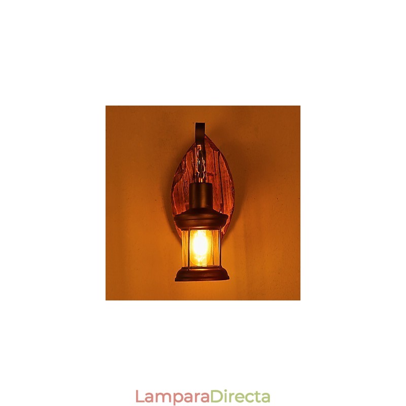 Lámpara de pared de un solo cabezal, estilo industrial vintage, retro, de madera y metal, con pintura en color para decorar el pasillo del hotel o el hogar.