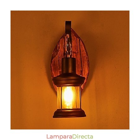 Lámpara de pared de un solo cabezal, estilo industrial vintage, retro, de madera y metal, con pintura en color para decorar el pasillo del hotel o el hogar.