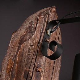 Lámpara de pared de un solo cabezal, estilo industrial vintage, retro, de madera y metal, con pintura en color para decorar el pasillo del hotel o el hogar.