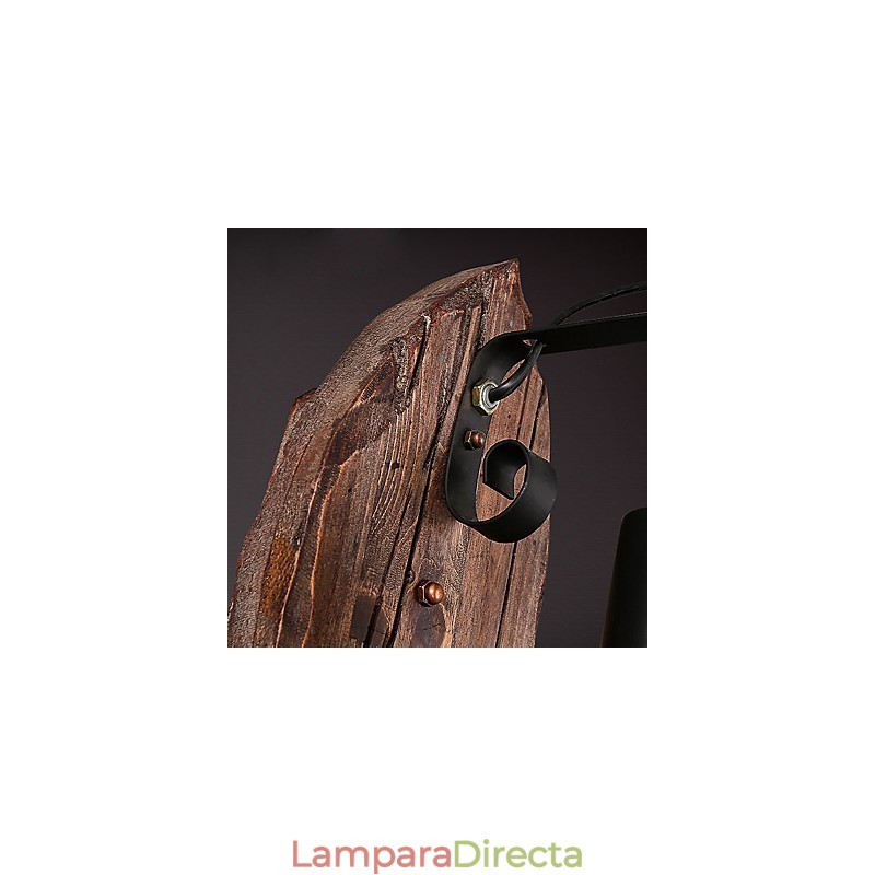 Lámpara de pared de un solo cabezal, estilo industrial vintage, retro, de madera y metal, con pintura en color para decorar el pasillo del hotel o el hogar.