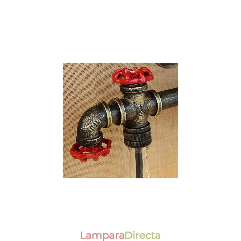 Lámpara de pared con interruptor de viento industrial retro, lámpara de pared con botella de agua, luz ámbar