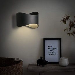 Aplique de pared con luz ambiental de estilo mini con acabado de óxido negro contemporáneo moderno